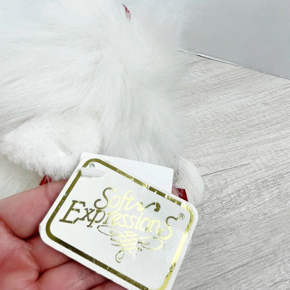 Vintage Dan Dee‎ Expressions White Fluffy Persian Cat Blue Eyes Eyelashes Plush